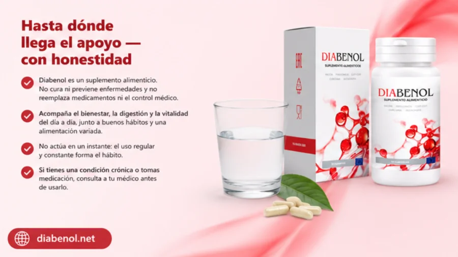 Diabenol — suplemento alimenticio en cápsulas de origen vegetal